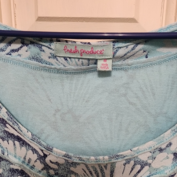 Fresh Produce Light & Navy Blue Ruffled Tiered Sundress Size Medium - Picture 2 of 5